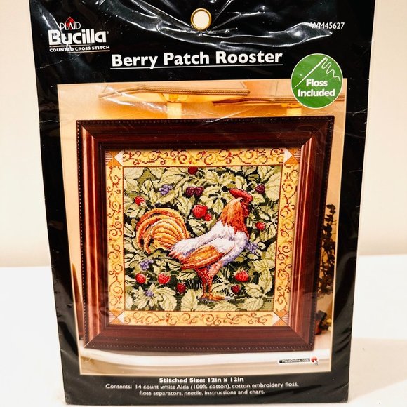 Bucilla Berry Batch Rooster Counted Cross Stitch Kit - New/Sealed (2011) - Picture 7 of 7